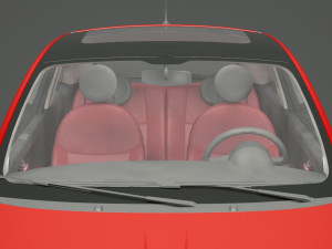 fiat 500 hatchback 3D मॉडल
