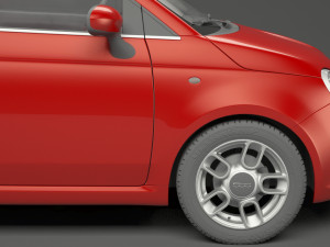 fiat 500 hatchback 3D मॉडल
