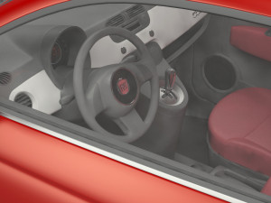 fiat 500 hatchback 3D मॉडल