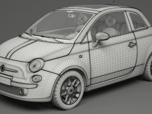 fiat 500 hatchback 3D Model
