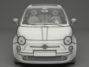 fiat 500 hatchback 3D मॉडल