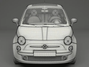 fiat 500 hatchback 3D Model