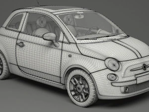 fiat 500 hatchback 3D Model