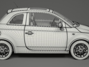 fiat 500 hatchback 3D मॉडल