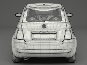 fiat 500 hatchback 3D मॉडल