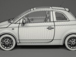 fiat 500 hatchback 3D मॉडल