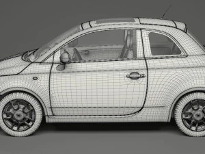 fiat 500 hatchback 3D Model
