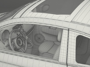 fiat 500 hatchback 3D मॉडल
