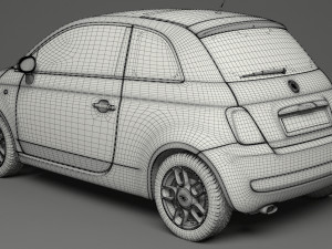 fiat 500 hatchback 3D मॉडल