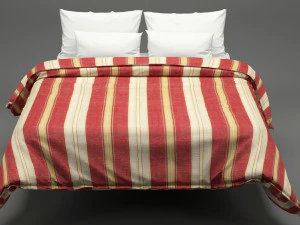 photorealistic bed set 013 3D Model
