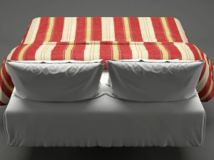 photorealistic bed set 013 3D Model