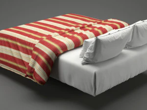 photorealistic bed set 013 3D Model