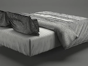 photorealistic bed set 013 3D Model