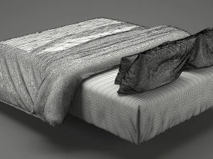 photorealistic bed set 013 3D Model
