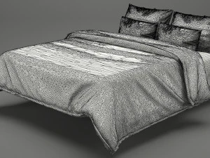 photorealistic bed set 013 3D Model