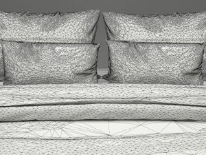 photorealistic bed set 013 3D Model