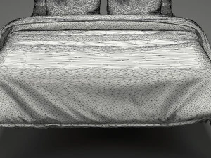 photorealistic bed set 013 3D Model