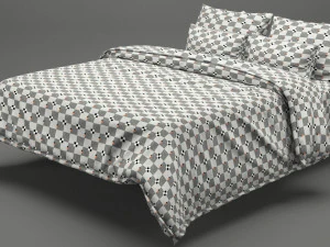 photorealistic bed set 013 3D Model