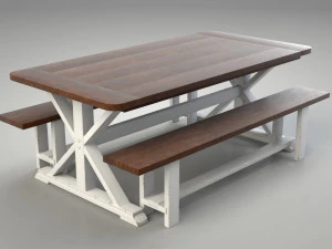 農場のテーブル 3Dモデル