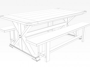farm table 3D Model