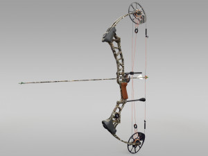 compound bow with arrow 3D 모델