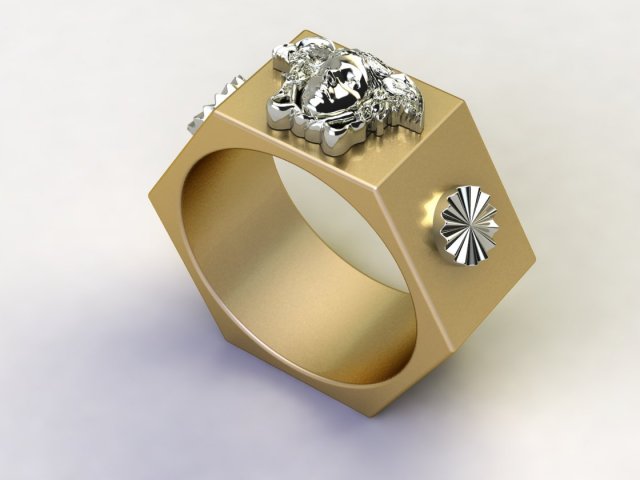 versace hexagon ring 3D in 3DExport