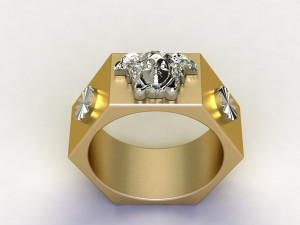 versace hexagon ring Modelo de Impressão 3D