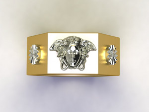 versace hexagon ring Modelo de Impressão 3D