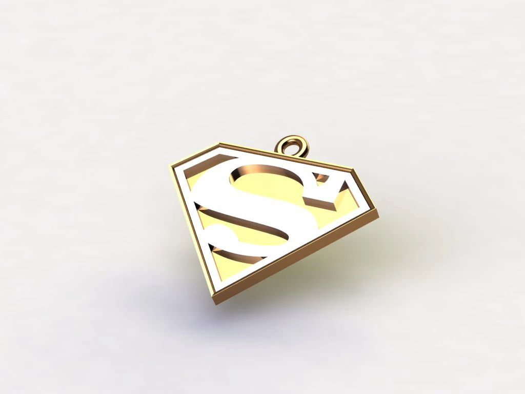 superman necklace 3D Model .c4d .max .obj .3ds .fbx .stl .blend 