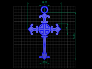cross necklace model 03 3D 模型