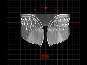 wing ring 03 Modello 3D