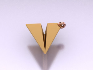 minimal plane necklace Modelo 3D