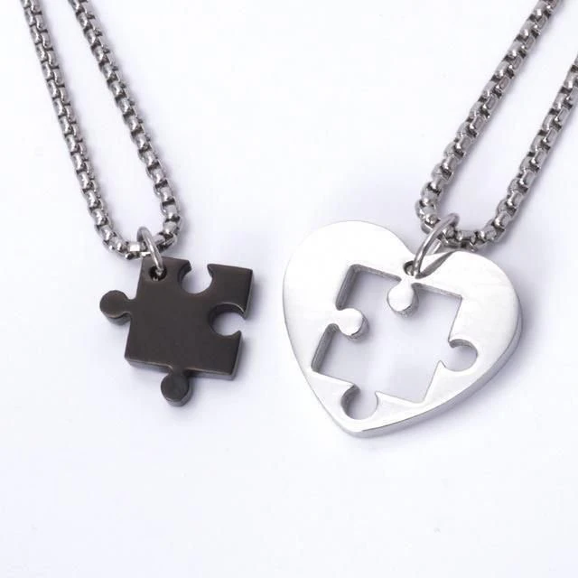 heart puzzle necklace 3D Model .c4d .max .obj .3ds .fbx .stl .blend 