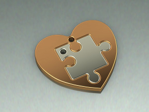 heart puzzle necklace Modelo 3D