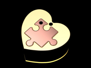 heart puzzle necklace Modelo 3D
