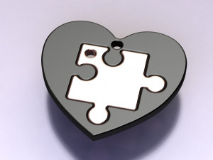heart puzzle necklace Modelo 3D