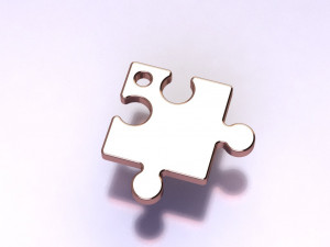 heart puzzle necklace Modelo 3D