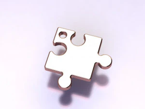 heart puzzle necklace 3D Model
