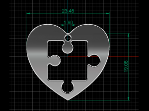 heart puzzle necklace Modelo 3D