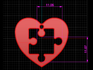 heart puzzle necklace 3D Model