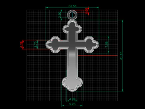 cross necklace model 01 3D Model