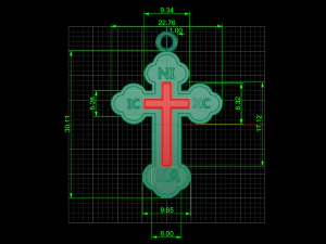 cross necklace model 02 3D Model