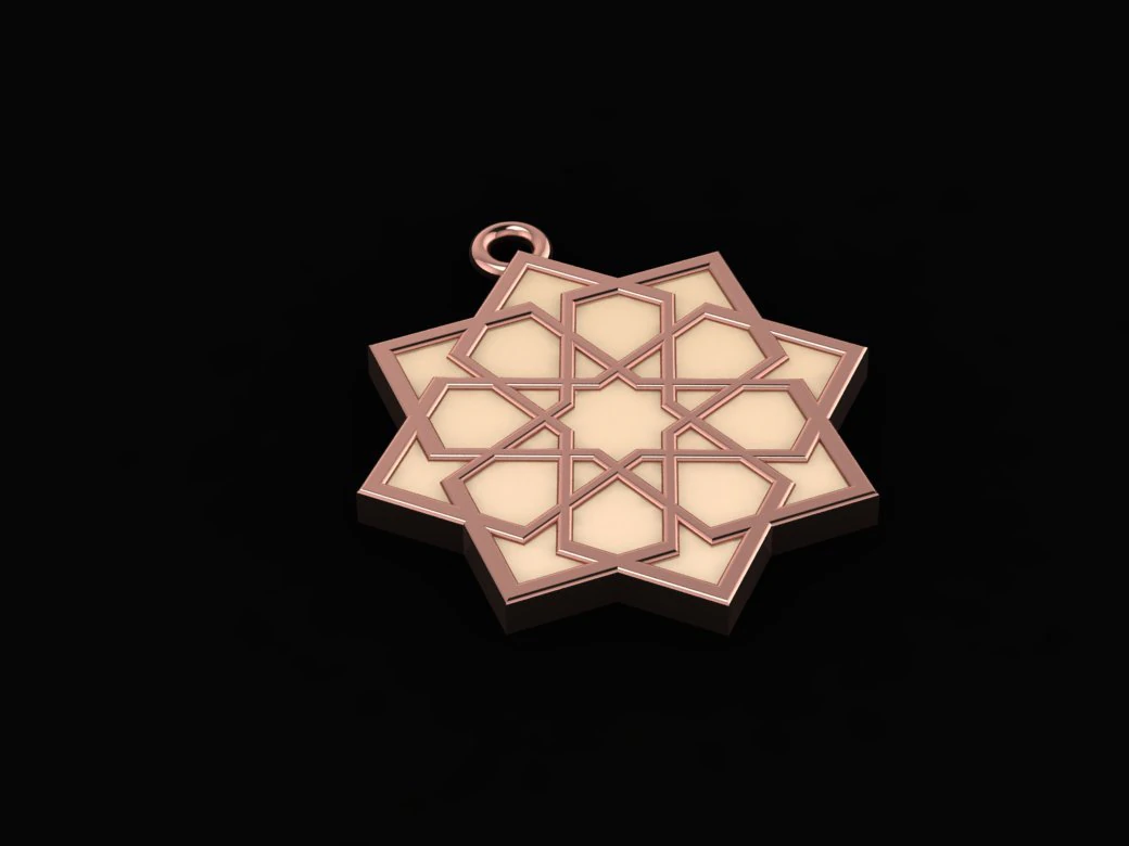 infinity star necklace enamel necklace 3D Model .c4d .max .obj .3ds .fbx .stl .blend 