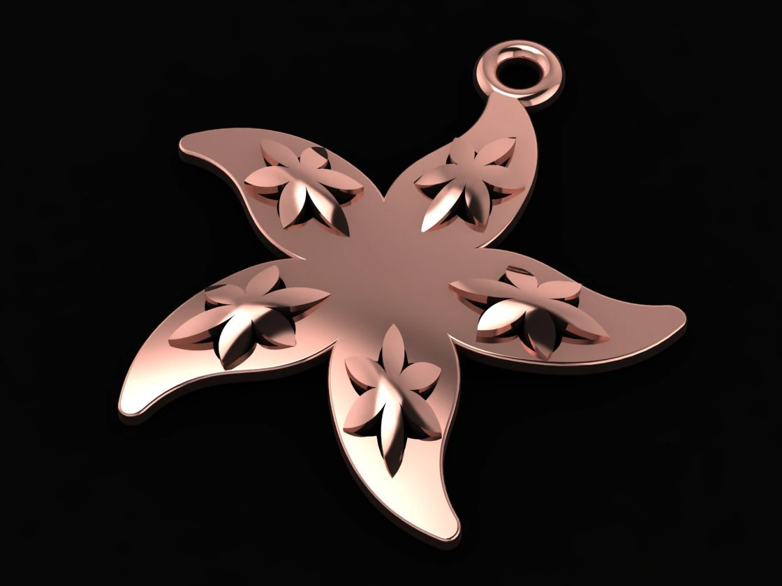 sea star necklace 3D Model .c4d .max .obj .3ds .fbx .stl .blend 