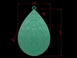 ornament necklace enamel necklace 3Dモデル