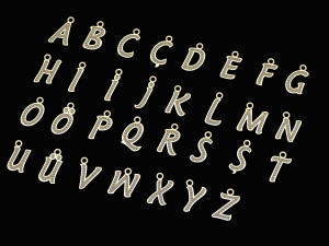 alphabets big letter pendants 3D Model