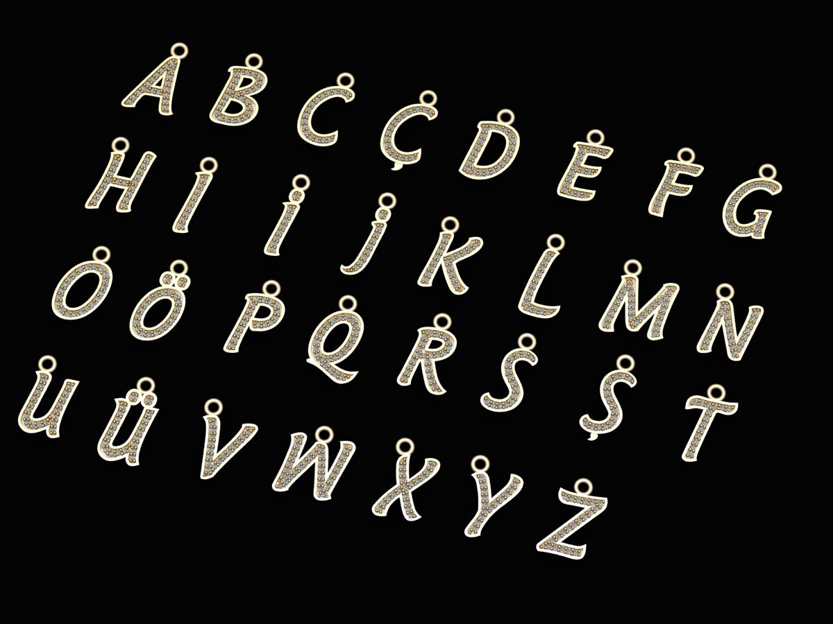 Alphabets Big Letter Pendants 3d Model In Jewellery 3dexport