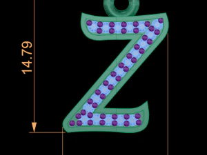 alphabets big letter pendants 3D Model