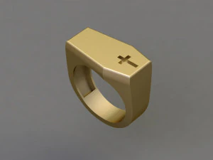 cross casket ring 3D Model