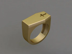 cross casket ring 3D Model